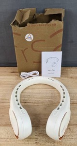 lot 243 image: Brand New FrSara Neck Fan Portable Personal Fan Strong Wind 5200mAh Air Volume 360° Cooling Non-Slip Quick Charge Long Use Time White N