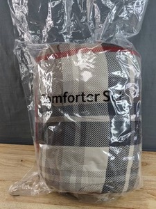 lot 247 image: Brand New Mai Reve Comforter and One Pillow Case Size Twin XL Cream Red Tan Black N