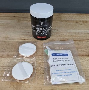 lot 248 image: Brand New Leather Recoloring Balm 12oz. Leather Color Restorer Black Leather Repair Kit for Furniture and Car Interior Leather Couch Scratch Repair N