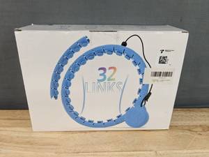 lot 209 image: Brand New Jloibao Weighted Hula Circle with 32 Links (66 Inch) Blue N