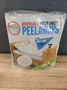 lot 224 image: 7 Brand New PEELAWAYS Waterproof Disposable Bed Sheets Size Twin XL N