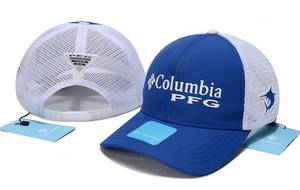 lot 11D image: Brand New Columbia PFG Unisex Blue and White Trucker Baseball Style Cap Adult Hat OSFM Y