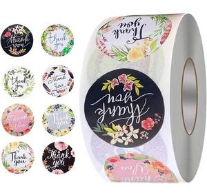 lot 38D image: 4 Brand New 500 Count Rolls of 1 Thank You Stickers - 2000 Total N