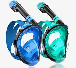 lot 114E image: 2 Brand New QingSong Full Face Snorkel Mask for Adults, Snorkeling Gear with Camera Mount N