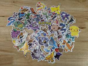 lot 61E image: 100 Brand New Pokemon Character Stickers N