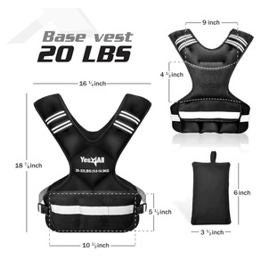 lot 6D image: New Yes4All Adjustable Weighted Vest 20-32lbs with Reflective Strip, Large Weight Vest for Strength Training for Men & Women N