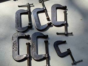 lot 94 image: C-Clamps - 2-12 (5) and 1 (x1)
