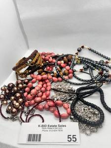 lot 55 image: Assorted Costume Jewelry Bead and Chain Necklaces Collection