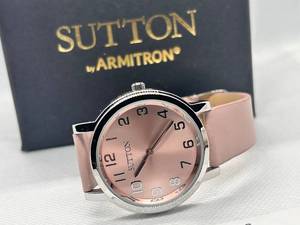 lot 60 image: Sutton by Armitron Vegan Leather Pink Wristwatch