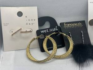 lot 68 image: Collection of Assorted Fashion Earrings from A New Day, Wet Seal, Francescas, and Sugarfix