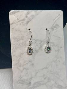 lot 78 image: Elegant Sterling Silver Earrings with Multicolor Gemstones