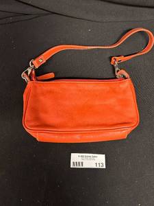 lot 113 image: Lauren Ralph Lauren Orange Leather Wristlet