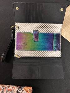lot 114 image: Set of 2 Womens Wallets Rainbow Leopard Print and Stamp Design
