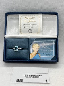 lot 1 image: Princess Diana Aqua Allure Diamonesk Ring with Simulated Stones