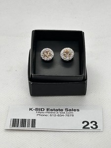 lot 23 image: Pair of Sparkling Stud Earrings in Gift Box