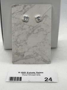 lot 24 image: Pair of Sparkling Cubic Zirconia Stud Earrings
