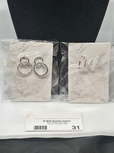 lot 31 image: Set of 2 Silver Toned Earrings with Crystal Accents