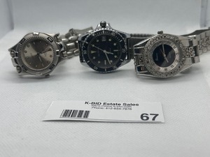 lot 67 image: Lot of 3 Stylish Wrist Watches with Metal Bands
