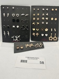 lot 58 image: Collection of Hypoallergenic Stud Earrings - Multiple Designs