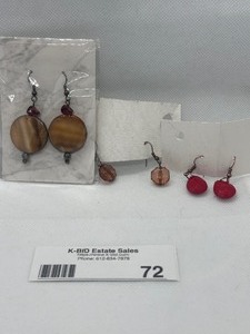 lot 72 image: Collection of Assorted Earrings Including Tiger Eye and Gemstone Designs