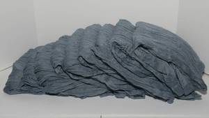 lot 23 image: Nine Dusty Blue Cheesecloth Table Runners