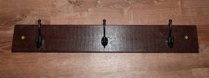 lot 36 image: Wooden Wall Rack with Three Hooks