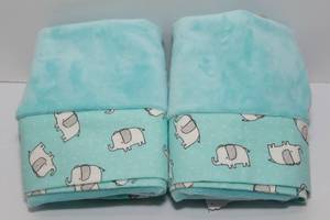 lot 37 image: Two Matching Aqua Minky Pillowcases - Standard Size