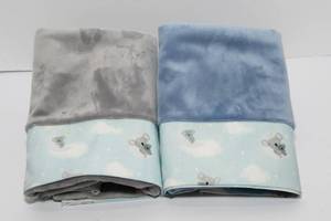 lot 31 image: Two Handmade Minky Pillowcases - Koalas in Clouds - Standard Size