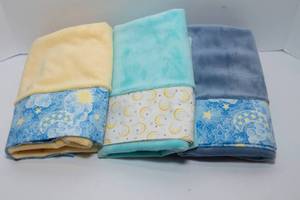 lot 50 image: Three Handmade Night Sky Minky Pillowcases - Standard Size