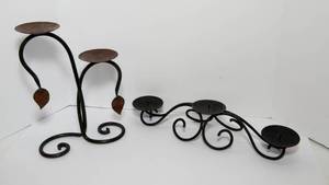 lot 19 image: Two Metal Candle Holders