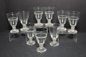 lot 64 image: Set of Nine Vintage Boopie Glass Goblets