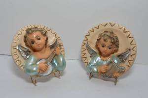 lot 81 image: 1957 Chalkware Cherubs - Set of Two