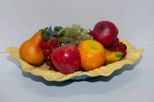 lot 122 image: Artificial Fruit and Ceramic Platter