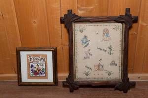 lot 141 image: Two Vintage Handcrafted Pieces of Wall Art