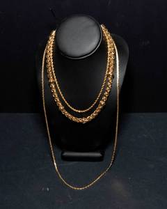 lot 148 image: Set of Three Gold-Toned Chain Necklaces  16 to 29