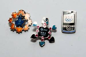lot 176 image: Set of Three USA AT&T Olympic Pins