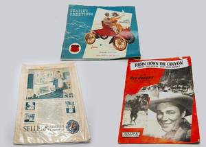 lot 244 image: Vintage Paper Ephemera Lot  1957 Calendar, 1936 Sheet Music, Vintage Ad