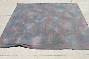lot 26A image: 10 x 10 Handpainted Muslin Background by Maheu with Blues, Grays and  Wine Hues