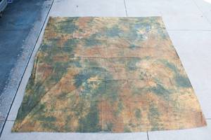 lot 135A image: 9 x 9 Lightweight Muslin Photography Background in Tie Dye GoldGreen
