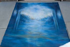lot 228A image: 10 x 10 Handpainted Muslin Photography Background by the Shooting Gallery  Crystal Ship