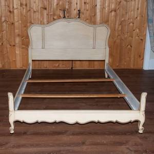 lot 8 image: Vintage French Provincial Full-Size Bed Frame by National Furniture Co  Mount Airy, N.C.