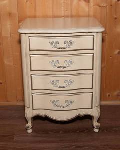lot 10 image: Vintage French Provincial Night Stand by National Furniture Co  Mount Airy, N.C.