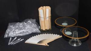 lot 64A image: Bubbles,Fans and Cake Plates for Events