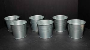lot 268 image: Six Small Tin Planters