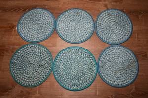 lot 269 image: Six Teal Braided Mats - 14D