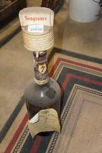 lot 542 image: Vintage Seagrams Glass Bottle with Liquor Dispenser