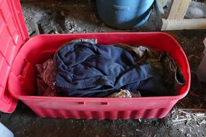 lot 237 image: Bin of Hunting Clothing