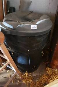 lot 505 image: Black Garbage Bin with Beer Brewing Accessories
