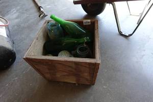 lot 547 image: Wooden Crate with Antique Glass Bottles