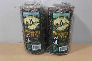 lot 48 image: 2 Mr Bird Woodpecker Feast 1.14lb Cylinders
